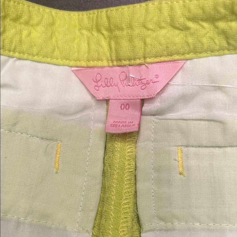Lilly Pulitzer Neon Lime High-Waist Textured Shorts - Picture 7 of 8